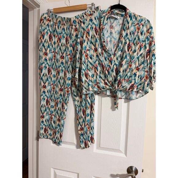 Zara Crinkle Colorful 2pc size XXL - Picture 1 of 6